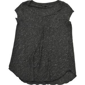 attention S Gray Short Sleeve Top Scoop Neck Pocket